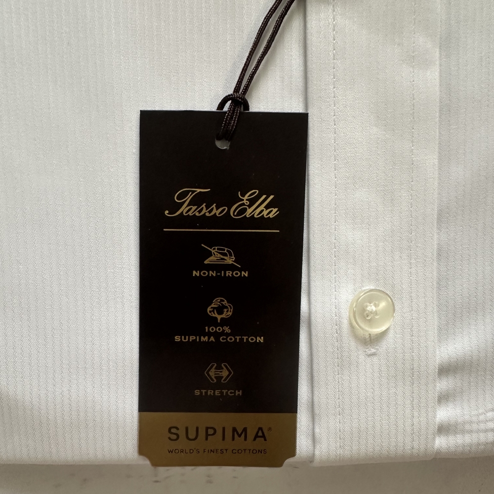 Tasso Elba Non Iron Supima Solid Dress Shirt - Picture 4 of 8